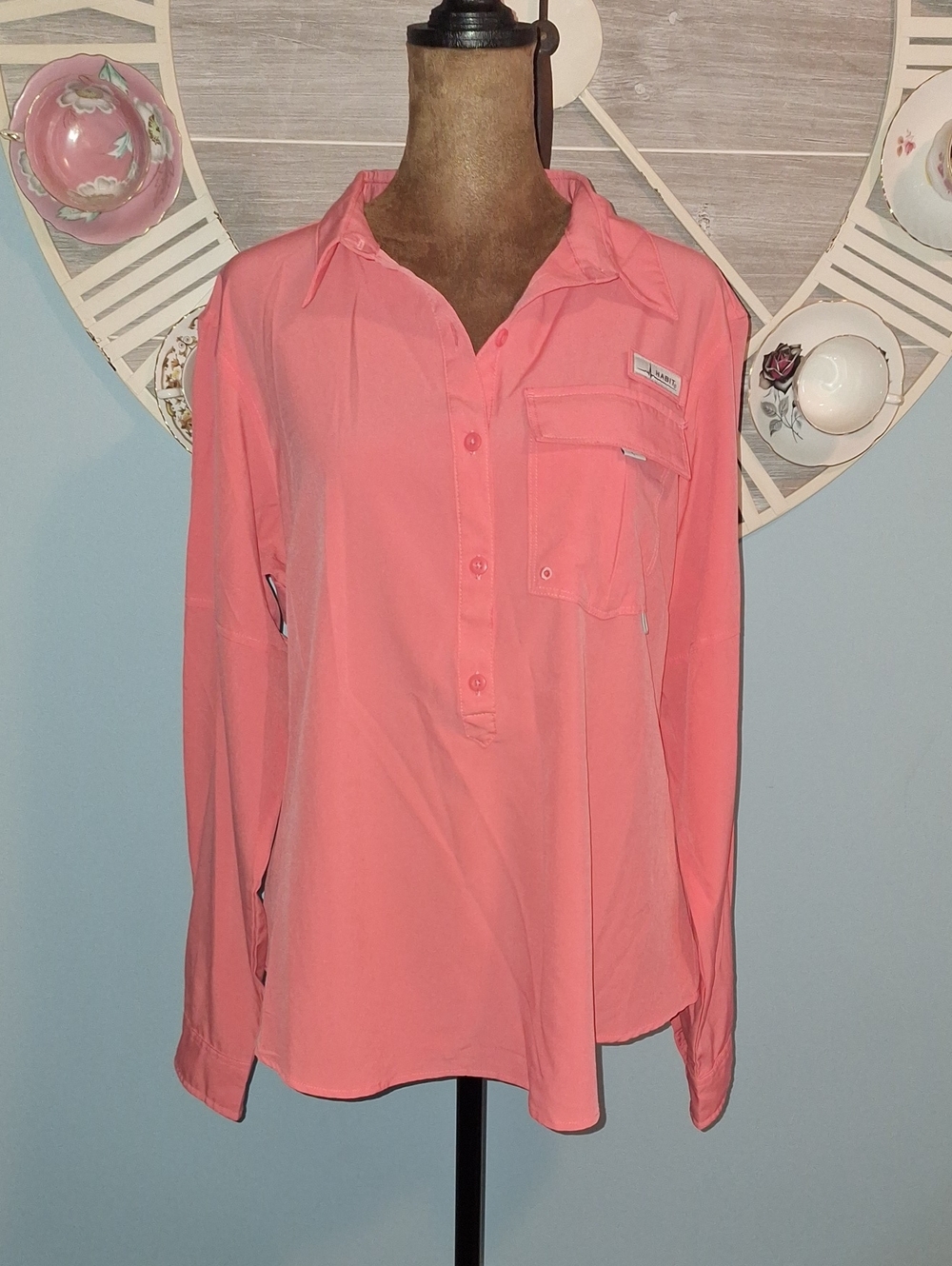 Lightweight Coral Button-Up Women's Top - Habit